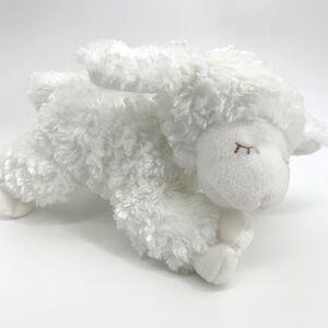 Baby Gund CUTE SOFT WHITE WINKY LAMB RATTLE 8" Plush STUFFED ANIMAL TOY